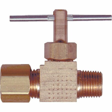 ALL-SOURCE 1/8 In. MIP x 1/4 In.OD Brass Straight Tap Valve 455885